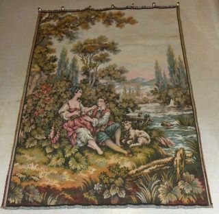 Large Vintage Tapestry Victorian Wall Hanging