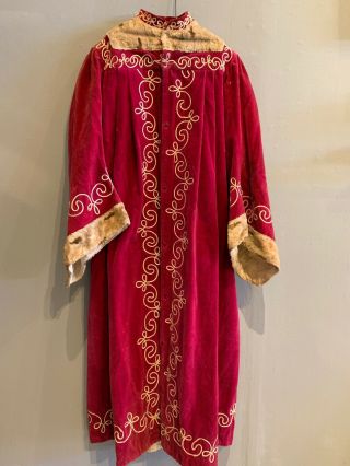 Antique Odd Fellows Red Velvet Past Grand/ King Costume Robe