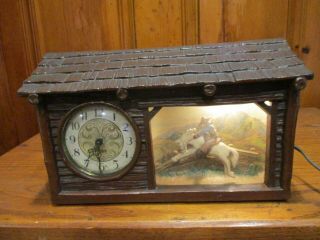 Rare Haddon 1950s Electric " Rancho " Clock W/ Cowboy & Bucking Bronco