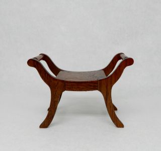 Vintage Asian Saddle Chair By R.  L.  Carlisle 1 Artisan Dollhouse Miniature 1:12
