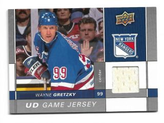 Wayne Gretzky 2009 - 10 Game Day Jersey Card - Upper Deck Gj - Wg - Short Print Rare