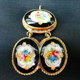 Antique Georgian Enamel Brass Copper Buttons Jewelry Project Pendant Earrings