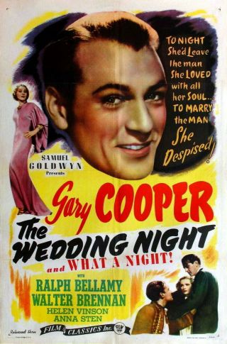 16mm The Wedding Night (1935).  Rare B/w Comedy Feature Film.