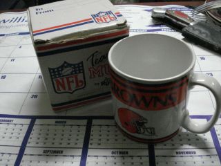 Vintage Rare Collectible Cleveland Browns Coffee Mug Nfl Russ Berrie