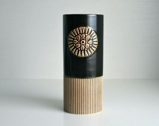 Hornsea Impact Cylindrical Vase.  1960s.  Rare Pottery.  631.  Retro Home Decor.