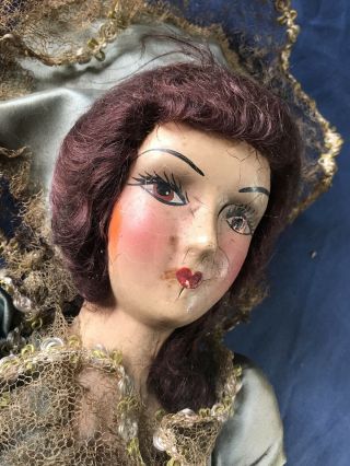 Boudoir doll lace antique composition 26” Needs Help 3