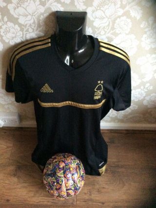 Nottingham Forest Football Shirt Rare Unsponsored Black & Gold Limited Edition L