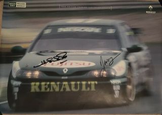 Jason Plato Signed Btcc Poster Renault Laguna 1999 Jc Boullion Touring Car Rare