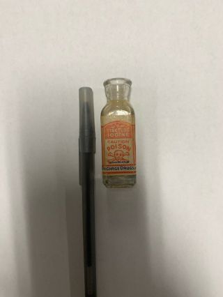 Rare Vtg Antique Medicine Bottle (" Poison " Empty) Usp Tincture Iodine