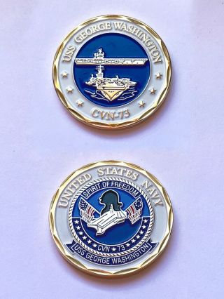 Us Navy Uss George Washington Cvn - 73 Challenge Coin - Eagle Crest Veteran Rare