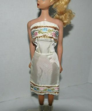 Vintage Barbie Clone Tressy Fab - Lu Babs Bild Lilli White Silky Sheath Dress 2