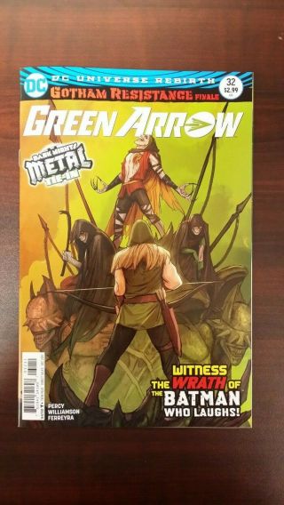 2017 Dc Comics Green Arrow 32 Dark Nights Metal Tie In Rare Htf Issue Vf/nm