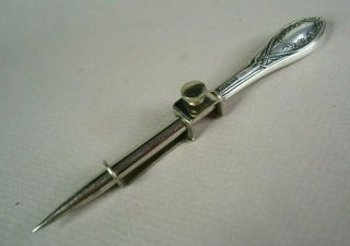 Antique Sterling Silver By Webster Sewing Awl Stileto Punch 1909 Pat.  Craft Tool