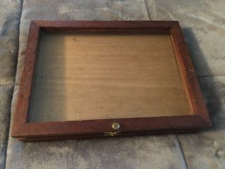 Vintage Wood Display Box 15 1/2 X 11 1/2 Glass Front To Display Keys