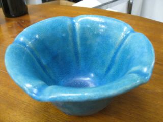 Antique 1913 Volkmar Durant Kilns Floraform Blue Bowl 3 3/4 