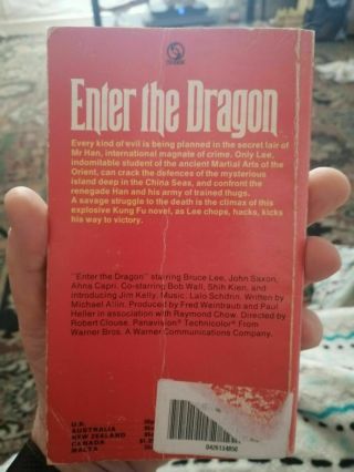 enter the dragon mike roote rare film movie tie in paperback 1974 bruce lee 2