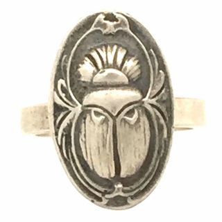 Unger Brothers Sterling Silver Very Rare Scarab Ring Art Nouveau Size 6.  5 925