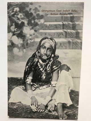 Rppc 1900s Postcard Antique British Guiana Guyana East India N Girl