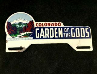 Gateway To Garden Of The Gods License Plate Topper Rare Old Advertising Sign