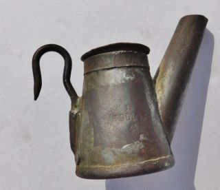 American Mining Tool Co Antique Coal Cave Oil Wick Helmet Hat Teapot Lamp Rare