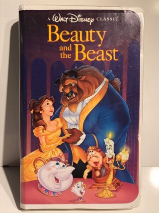 Walt Disney Classics Black Diamond Beauty And The Beast Vhs 1325 Clamshell Rare