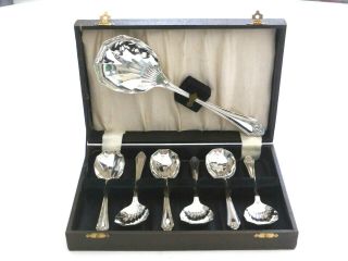 Art Deco Silver Plated 7 Piece Shell Patterned Fruit Spoon Set 1490490/496
