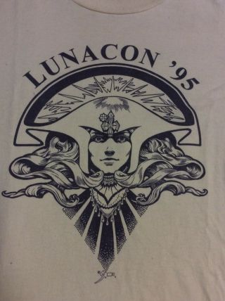 Vtg Lunacon Festival 1995 Shirt Comic Book Rare Video Game Sci - Fi Dragons Wizard