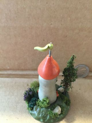 handmade miniature tall fairy house vintage ooak by O ' Dare 3