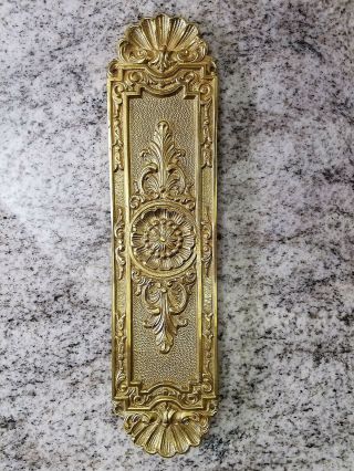 Antique Or Vintage Brass Ormolu Door Push Plate Rare Design From Spain