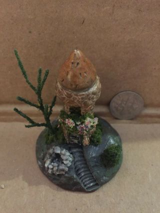 Handmade Miniature Tower Fairy House Vintage Ooak By O 