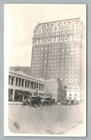Blackstone Hotel Chicago Antique Rppc Photo Street Scene Cars Postcard 1920s