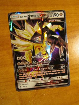 Nm Pokemon Dusk Mane Necrozma Gx Card Ultra Prism Set 90/156 Sun And Moon Rare
