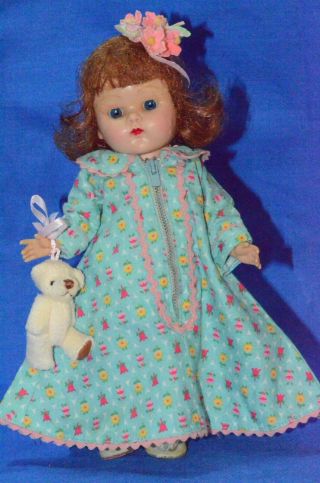 Vintage 8 " Vogue Ginny Doll In 2 Skinny Tagged Clothing Items Strung Pl