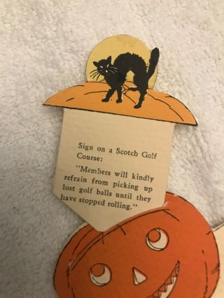 1920s Rare Vintage Halloween mechanical JOL cat place card 4 