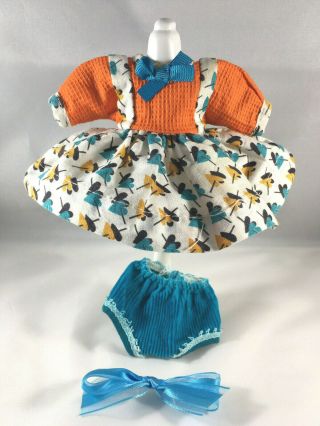 Vintage Ginger Tagged Colorful Dress - Fits Ginny,  Too,  Underpants (no Doll)