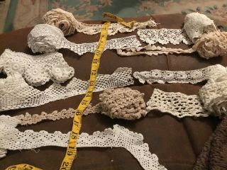 10 Amazingvintage Lengths Handmade Crochet White Various Length And Widths
