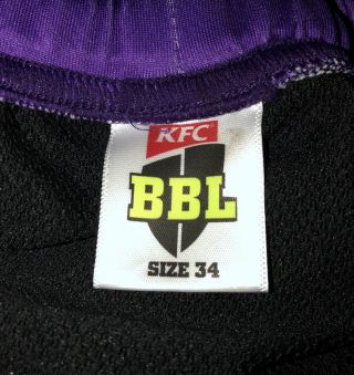 Rare Player Match Worn BBL07 Hobart Hurricanes Cricket Trousers Size 34” 3