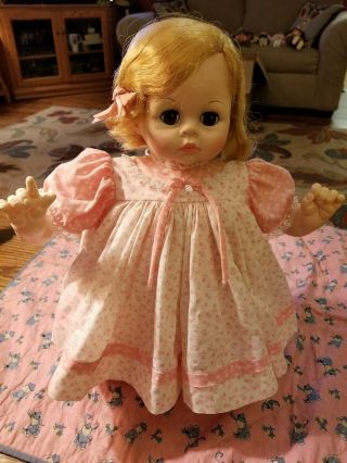 Rare Vintage Madame Alexander Baby Doll Rose Bud - 17 " Blonde Hair Brown Eyes