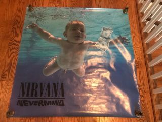 Vintage 1991 Nirvana Nevermind Large Promo Poster 40 X 40 Uncensored