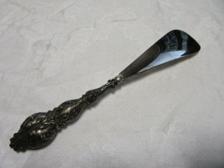 Antique Sterling Silver Ornate Handled Shoe Horn