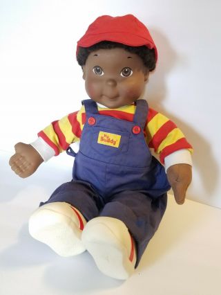 My Buddy Doll W/shoes African American 1986 Blue Overalls Hat Vintage Rare