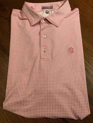 Mid Ocean Club Peter Millar Summer Comfort Polo Golf Shirt Xl Pink Rare Logo