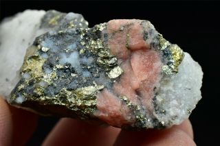 55g Natural Red Rhodochrosite Pyrite Crystal Rough Rare Mineral Specimen China