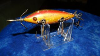 Vintage Heddon Dowagiac 150 Glass Eyes 5 Hook Minnow Lure Old Fishing Lure Bass
