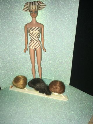 Vintage 1962 Barbie Fashion Queen Midge Doll With 3 Wigs Midge Barbie With Wigs
