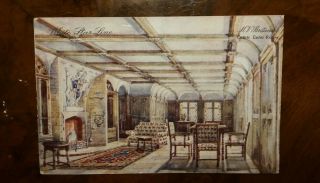 White Star Line Britannic Iii Cabin Card Room Official Postcard 1930 Gothic Rare