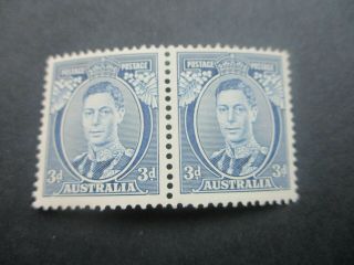 Pre Decimal Stamps: 3d Kgvi Pair Rare (c103)