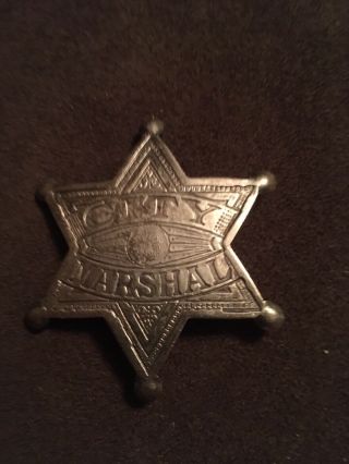 Vintage Mgm Studios City Marshal Star 6 Point Badge Rare