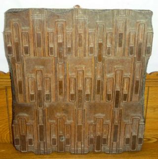 Large Antique / Vintage 16 " X 14 " Wood Wallpaper Print Block