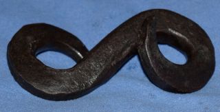 Antique " S - Hook " Hand Forged Wrought Iron,  6 " Long X 3 " Wide,  Heavy (1800 